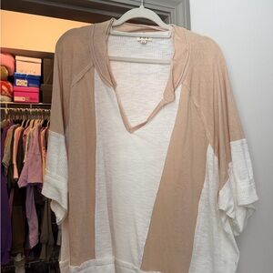 Colorblock POL V-Neck Top